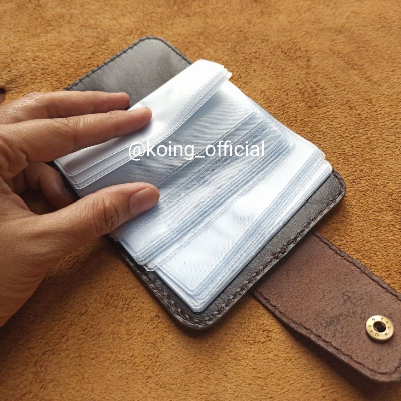 DOMPET KARTU KULIT ASLI MIKA MUAT BANYAK (CUSTOM NAMA/QUOTE)