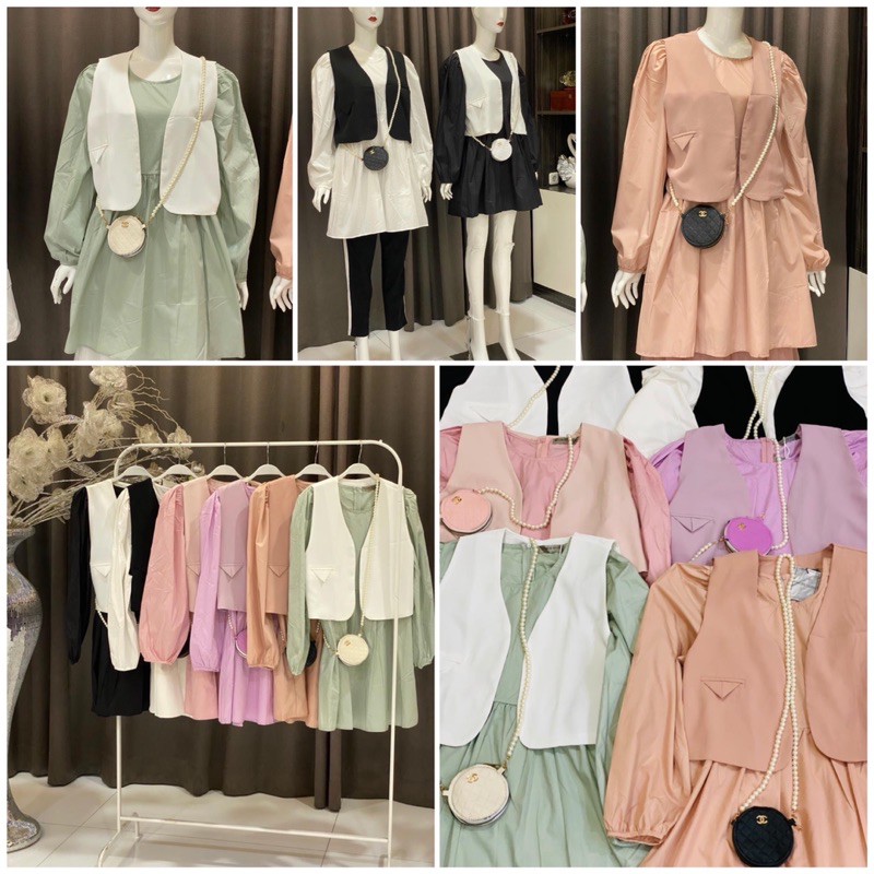 DRESS VIVORIE ROMPI/ONESET VIVORIE/TUNIK VIVORIE/KOREAN STYLE TERBARU/DRESS IMPOR CASUAL/DRESS LILAC
