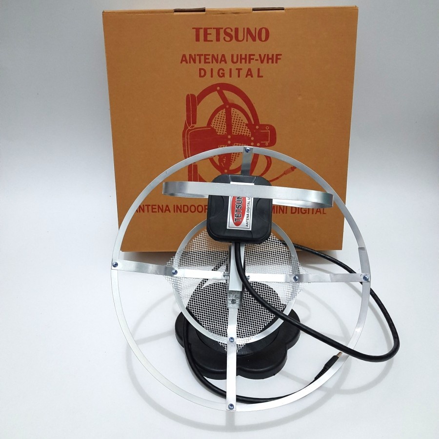 Tetsuno Antena TV Digital Parabola UHF VHF Bulat Antenna Dalam Indoor