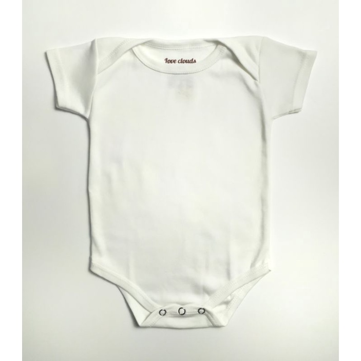 Romper Jumper Anak Bayi Pendek Polos 0-12 Bulan-Putih