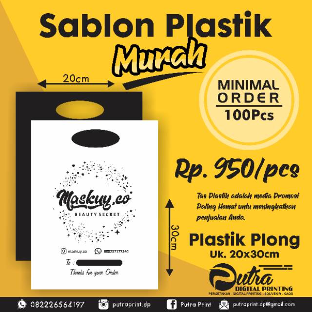 

Plastik Sablon Murah | Plastik plong uk. 20x30cm