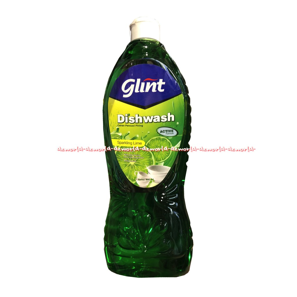 Glint Dishwash Sparkling Lime 800ml Sabun Cuci Piring Gelas Anti Bacteria Glin Dish Wash Washing Dish Soap Anti Bakteri Pencuci Piring Peralatan Makan 800 ml