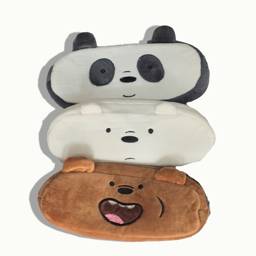 

TEMPAT PENSIL WE BARE BEARS PLUSHY KAIN BULU BONEKA LEMBUT KOTAK PENSIL GRIZZLY ICE BEAR PANPAN