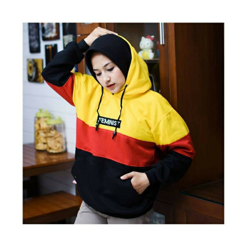 S - XXXXXL(6XL) Hoodie KOMBINASI BIGSIZE OVERSIZE Jaket Feminist 3 Warna JUMBO Pria Wanita Mix Color Custom 5XL 4XL 3XL 2XL XL L M