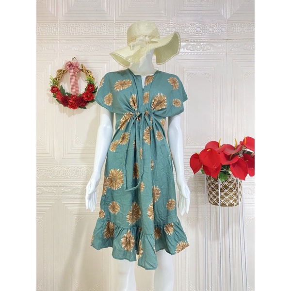 Daster ruffle serut / daster ruffle busui viral / daster serut rempel selutut-BiruLove