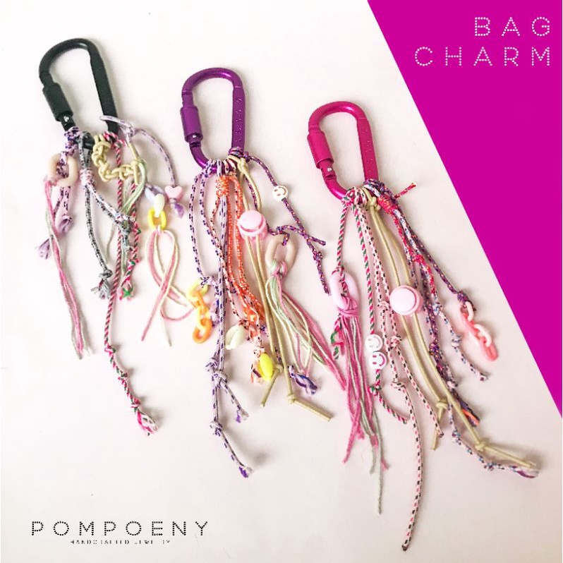 Bag Charm / Carabiner Bag Charm / Tali Tas / Keychain / Bags Charm Handmade  - POMPOENY