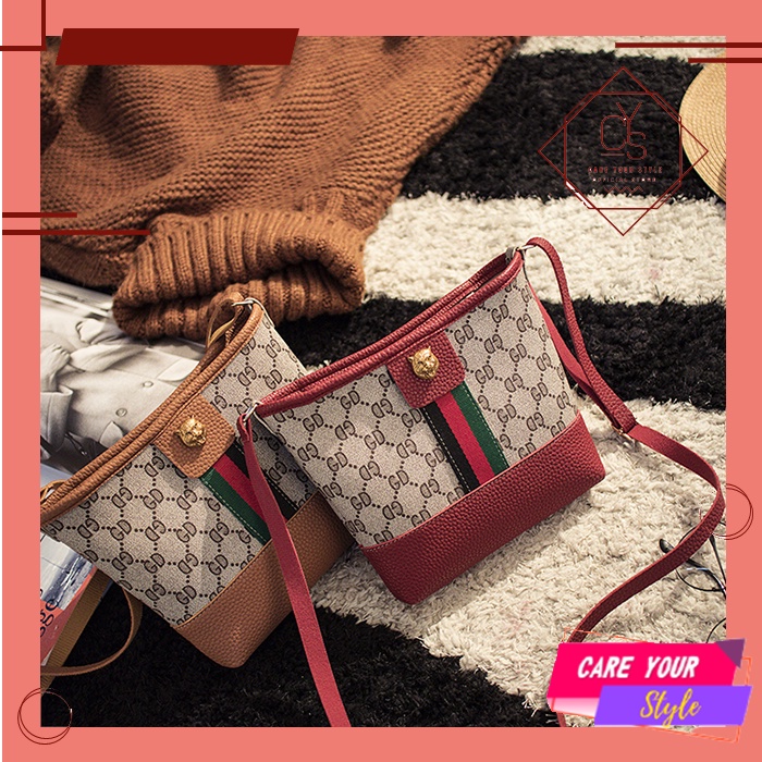 CYS Tas Selempang Abg Wanita Motif Garis Import Berkualitas Hits / Tas Fashion Wanita Simple Terbaru T69