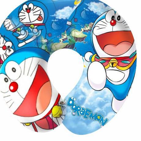 ☂ Bantal Leher Karakter Kartun Doraemon, Bahan Halus Berkualitas - bantal leher travel - bantal lehe