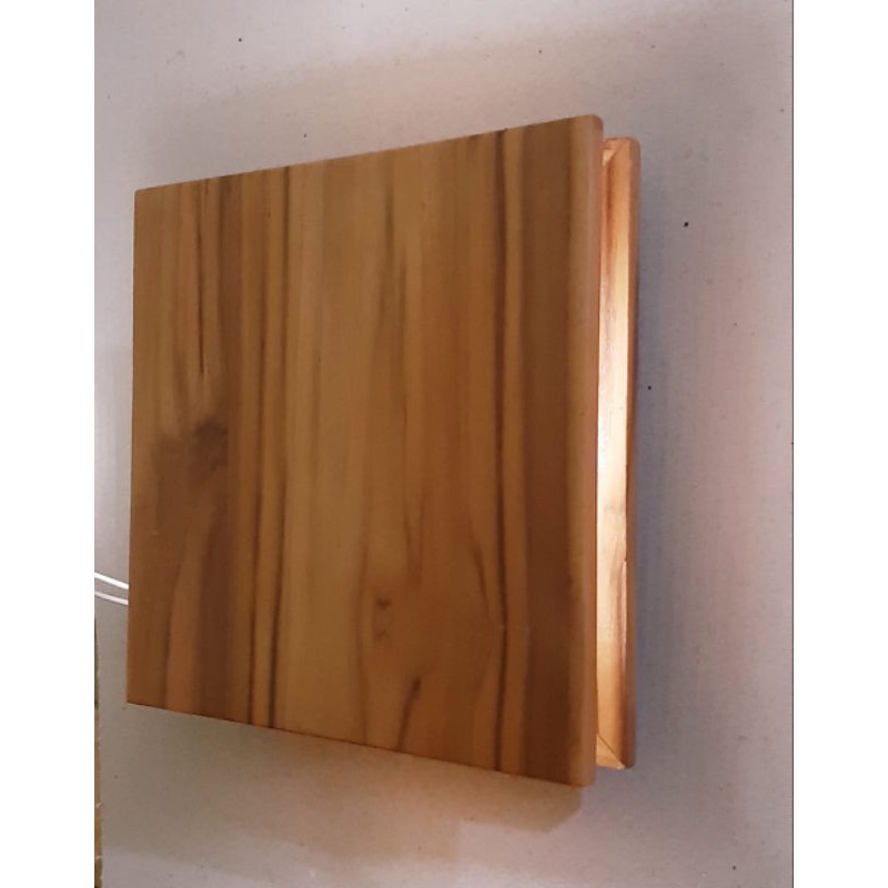 Lampu Tempel Dinding Minimalis Kap Kayu Jati