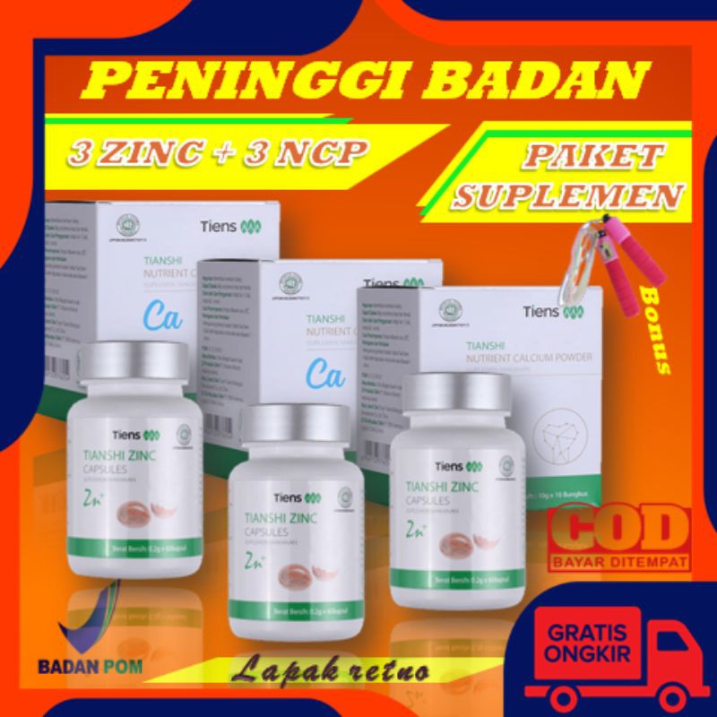 

Paket Peninggi Badan Tiens Original Susu NHCP dan Zinc Kapsul