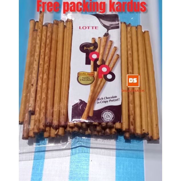 

[PROMO] LOTTE TOPPO 200gr BISKUIT STICK PRETZEL RASA VANILLA ISI COKLAT