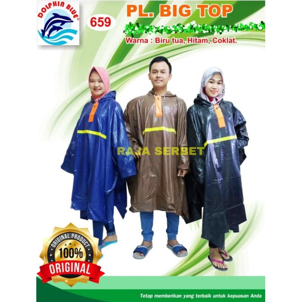 Jas Hujan Poncho Lengan Big Top Dolphin Blue