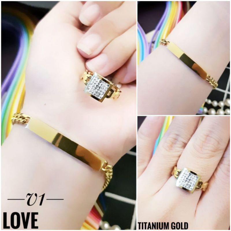 Titanium Gelang dan Cincin 1015n