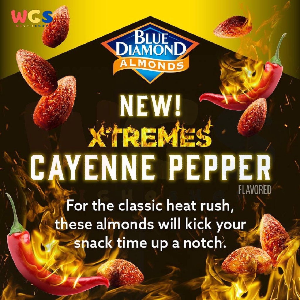 Blue Diamond Almonds Xtremes Cayenne Pepper flavored Nuts 6oz 170g