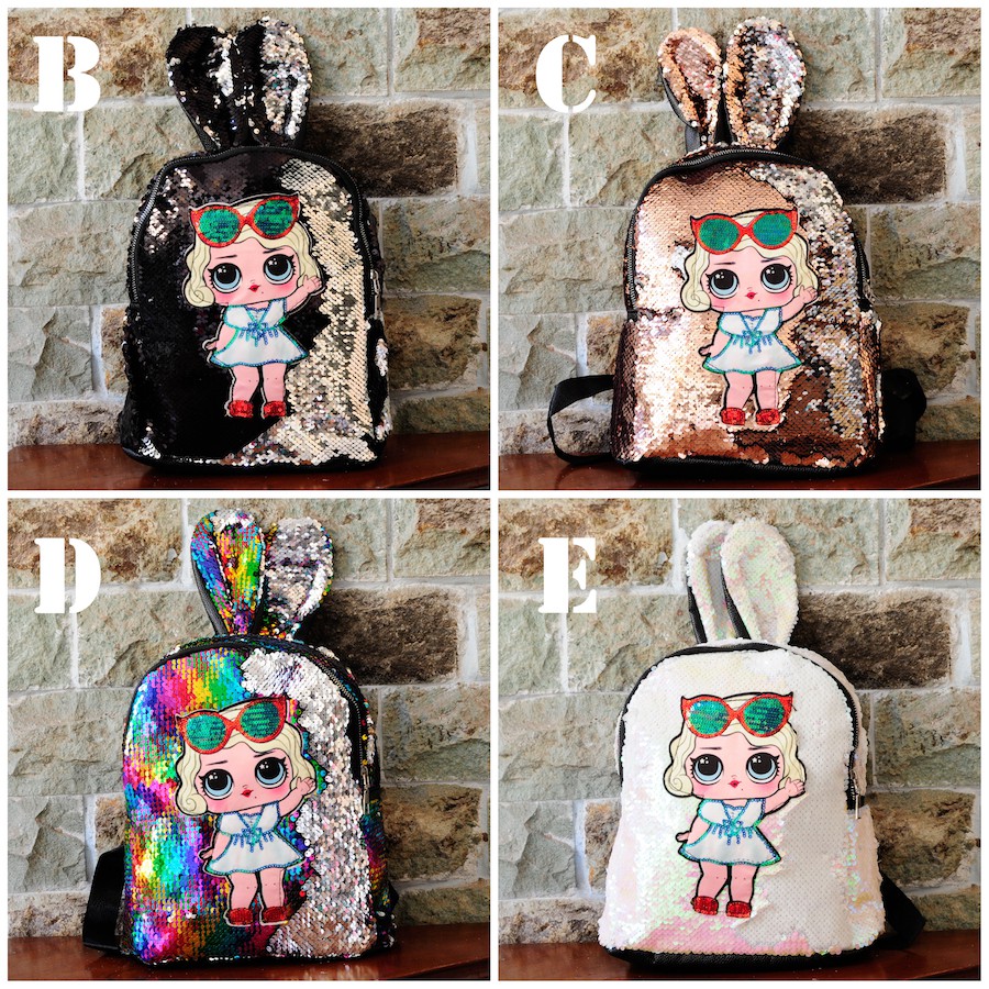 Tas Ransel Sequin Telinga 1 Resleting FS1032