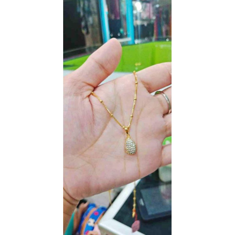 kalung + liontin emas muda berat 6gram