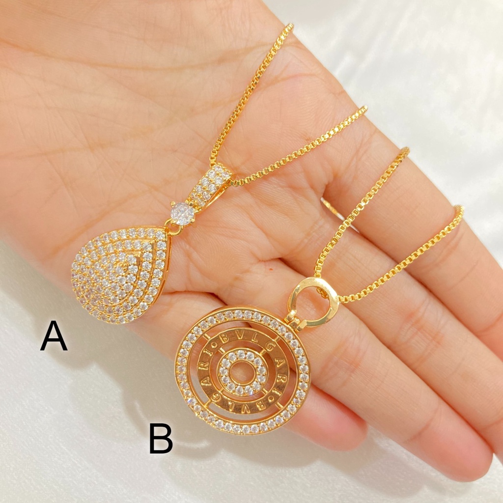 Kalung Wanita 45 cm Lapis Emas Perhiasan Xuping