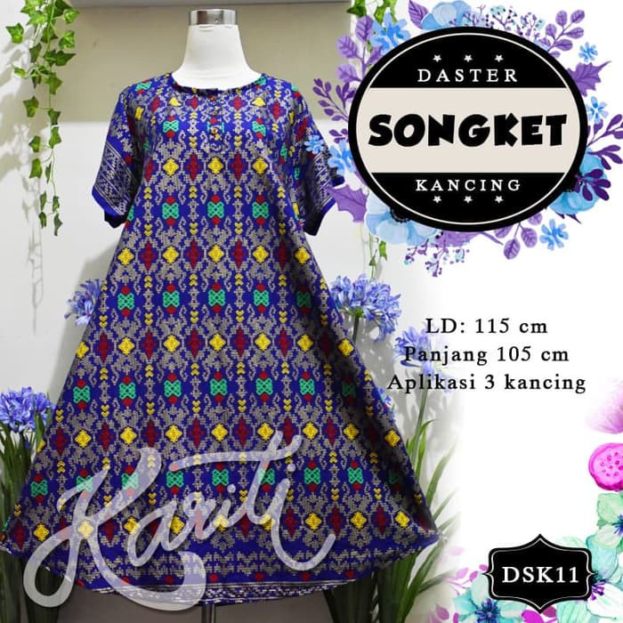 Daster Dress Busui Kancing Katun Songket mega Payung Bali DSK11Terbaru