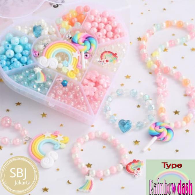 DIY MAINAN EDUKATIF MERANGKAI MANIK / MAINAN KREATIFITAS MERONCE MANIK - RAINBOW DASH