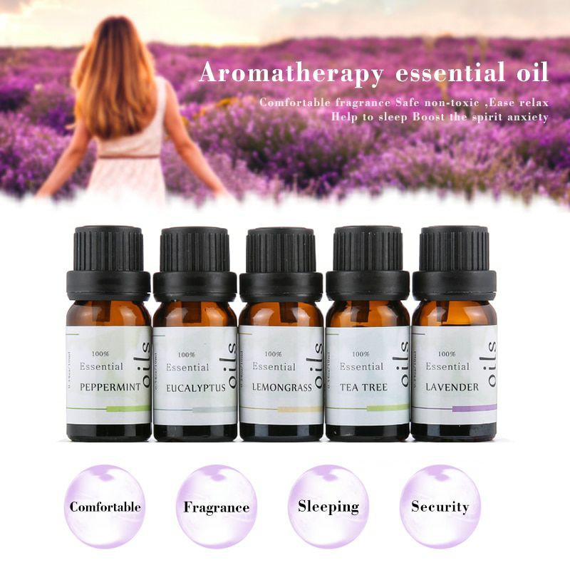 Firstsun Set Pure Essential Fragrance Oils Minyak Aromatherapy Diffusers 10ml 5PCS