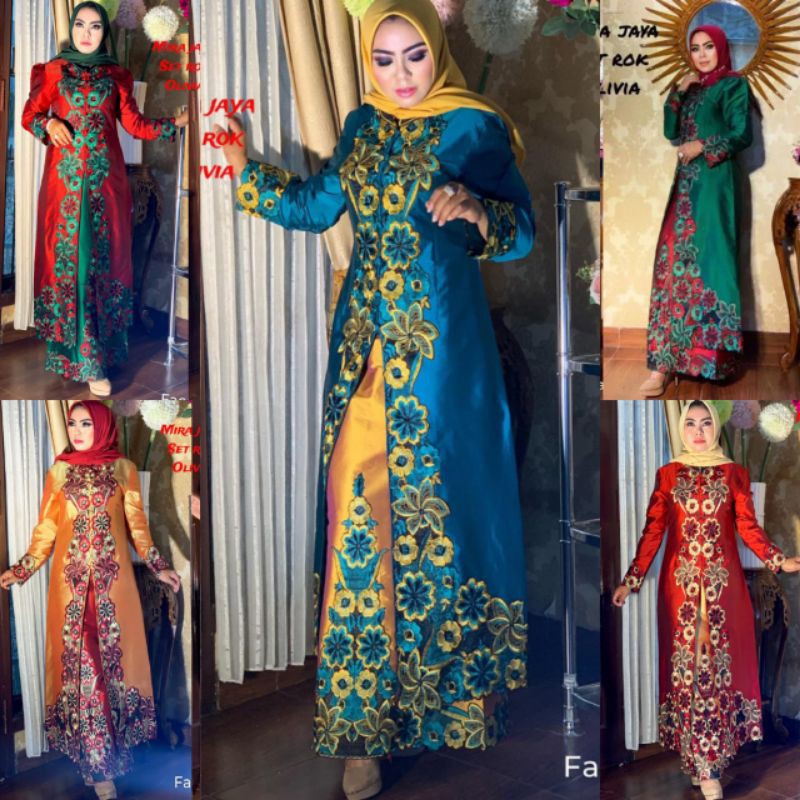 KEBAYA MODERN》KEBAYA PESTA KONDANGAN》STELAN KEBAYA》GAMIS TERBARU》STELAN KEBAYA OLIVIA BY MJ