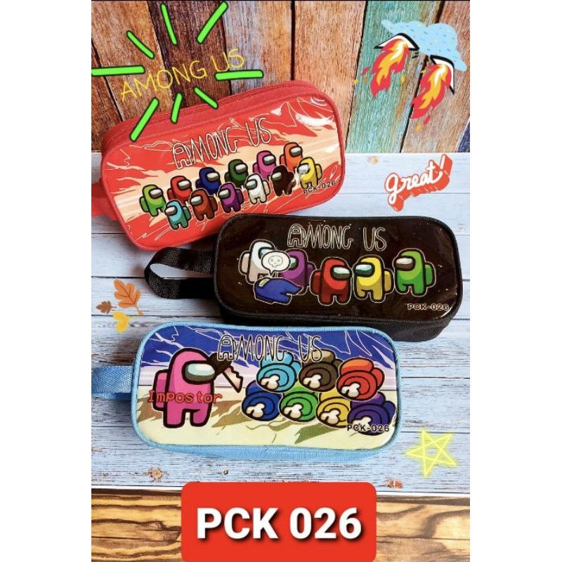 Kotak Pensil KAIN/PENCIL CASE PVC/tempat pensil-Among Us-026