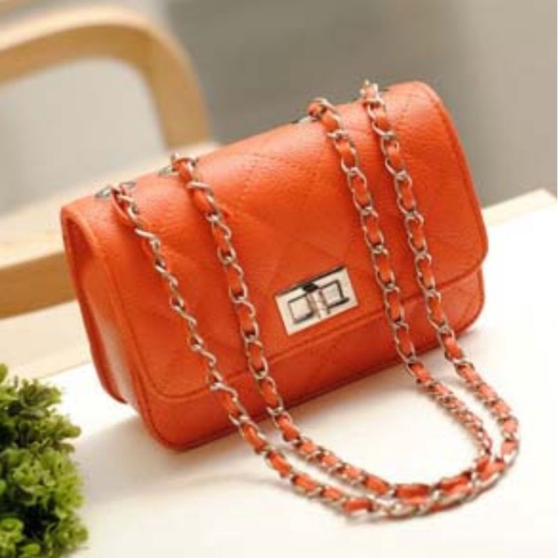 TW1805 Tas Slempang Tali Rantai Import Fashion Remaja Cewek Korea