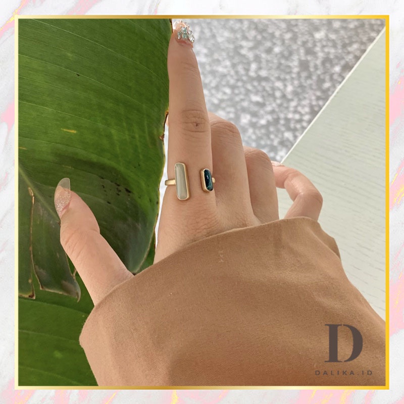 Cincin Wanita Simple Retro Fashion Geometric Open Index Finger Ring Dalika