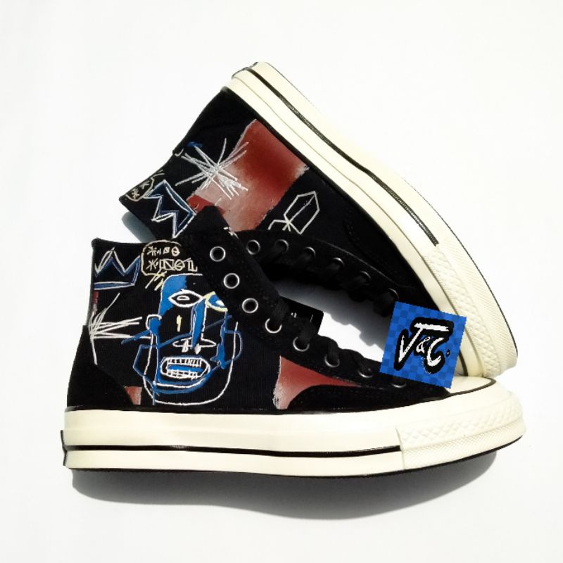 Sepatu Converse Chuck 70 70s x Jean-Michel Basquiat Hi Black