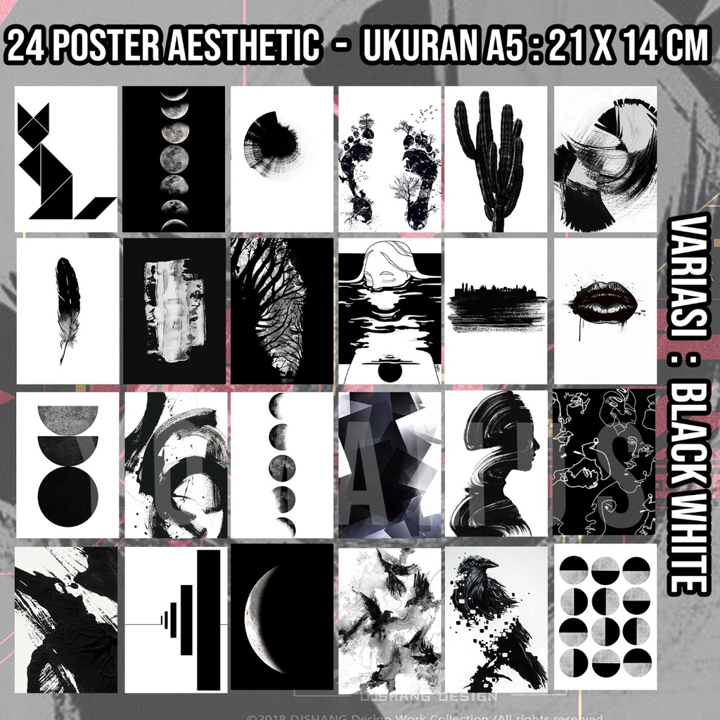 [24 POSTER] COD // POSTER AESTHETIC MURAH // POSTER DINDING KAMAR AESTETIK COWOK CEWEK // POSTER BAND MUSIK // POSTER WALL DECOR PURPLE POSTER / BLACK WHITE / MANGA-24 BW