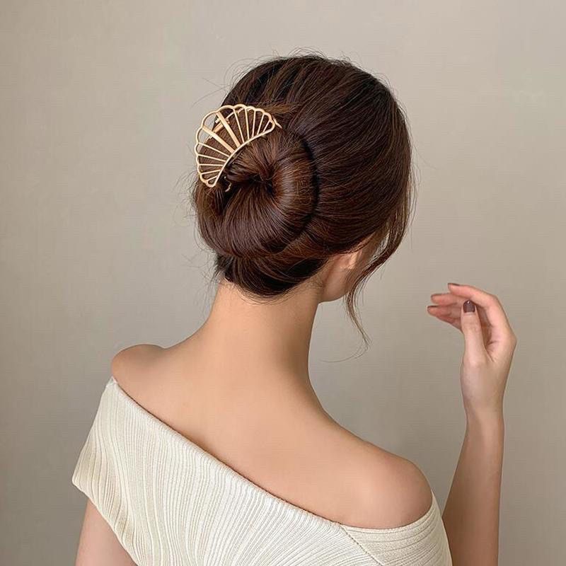 Vovavy Jepitan Rambut Korea | Bentuk Jaring Lurus | Gold | Emas