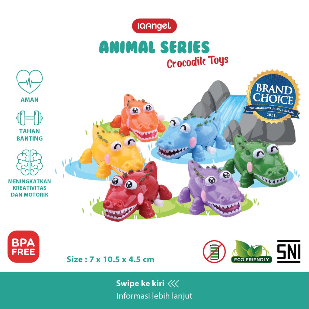 IQANGEL Crocodile Toys / Mainan Bayi Edukatif / Mainan Motorik Anak / Mainan Buaya Lucu 3Y+