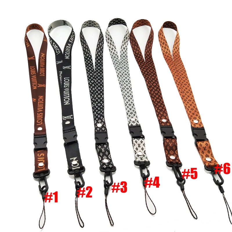 Tali Lanyard Leher 6 Desain Bahan Kain Tahan Lama Anti Hilang Untuk Aksesoris Gantungan Kunci / Ponsel / Kartu ID