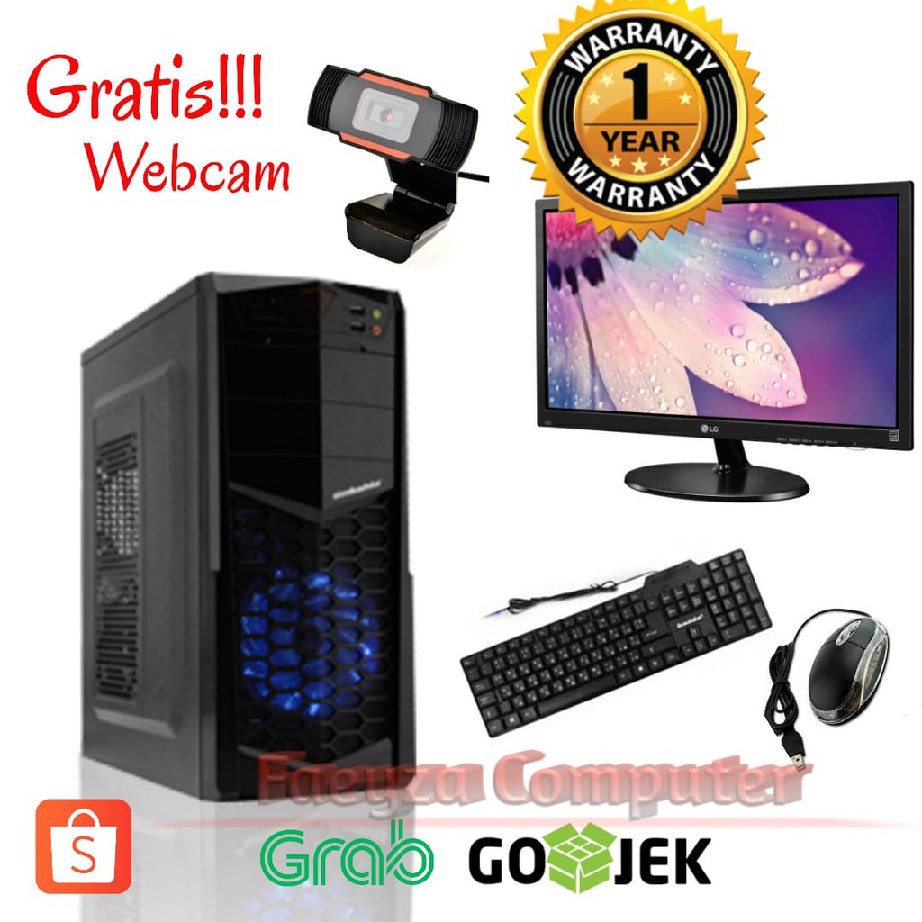 PAKET PC RAKITAN I5 SEKOLAH ONLINE,ADMIN,KASIR,OFFICE MONITOR 19&quot;