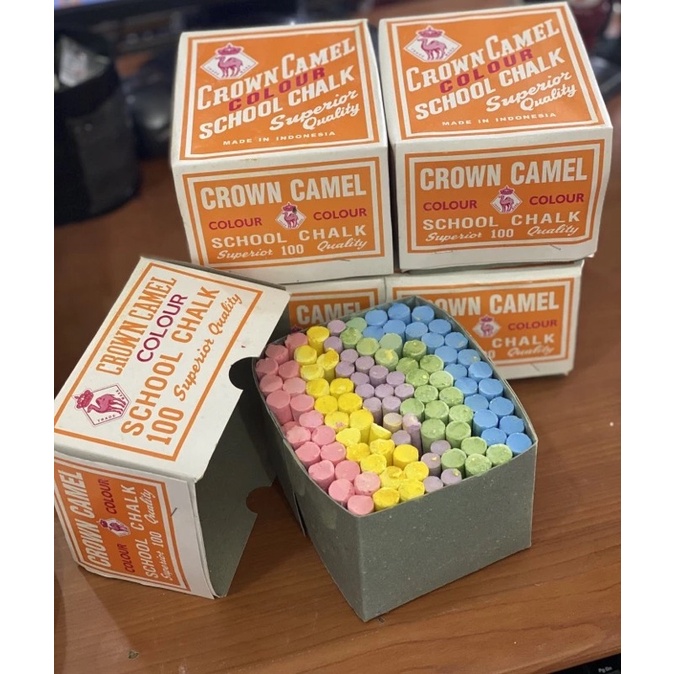 

KAPUR TULIS WARNA CROWN CAMEL 1KOTAK 100PCS