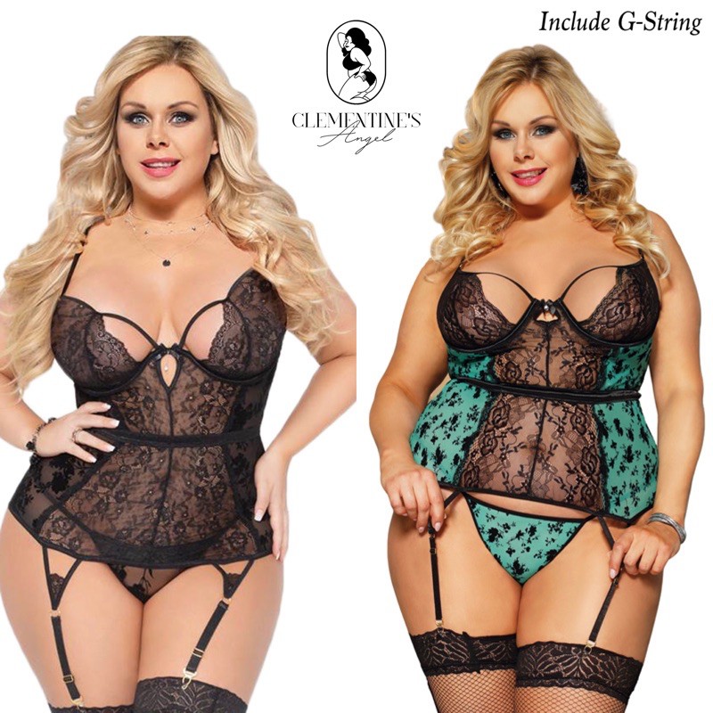 Lingerie jumbo wanita plus size baju tidur big size import sexy Rosa