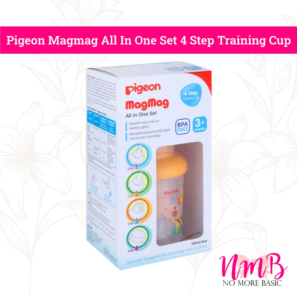 Pigeon Mag Mag All In One Set Training Cup Step 4 Feeding Set Peralatan Makan Minum Bayi