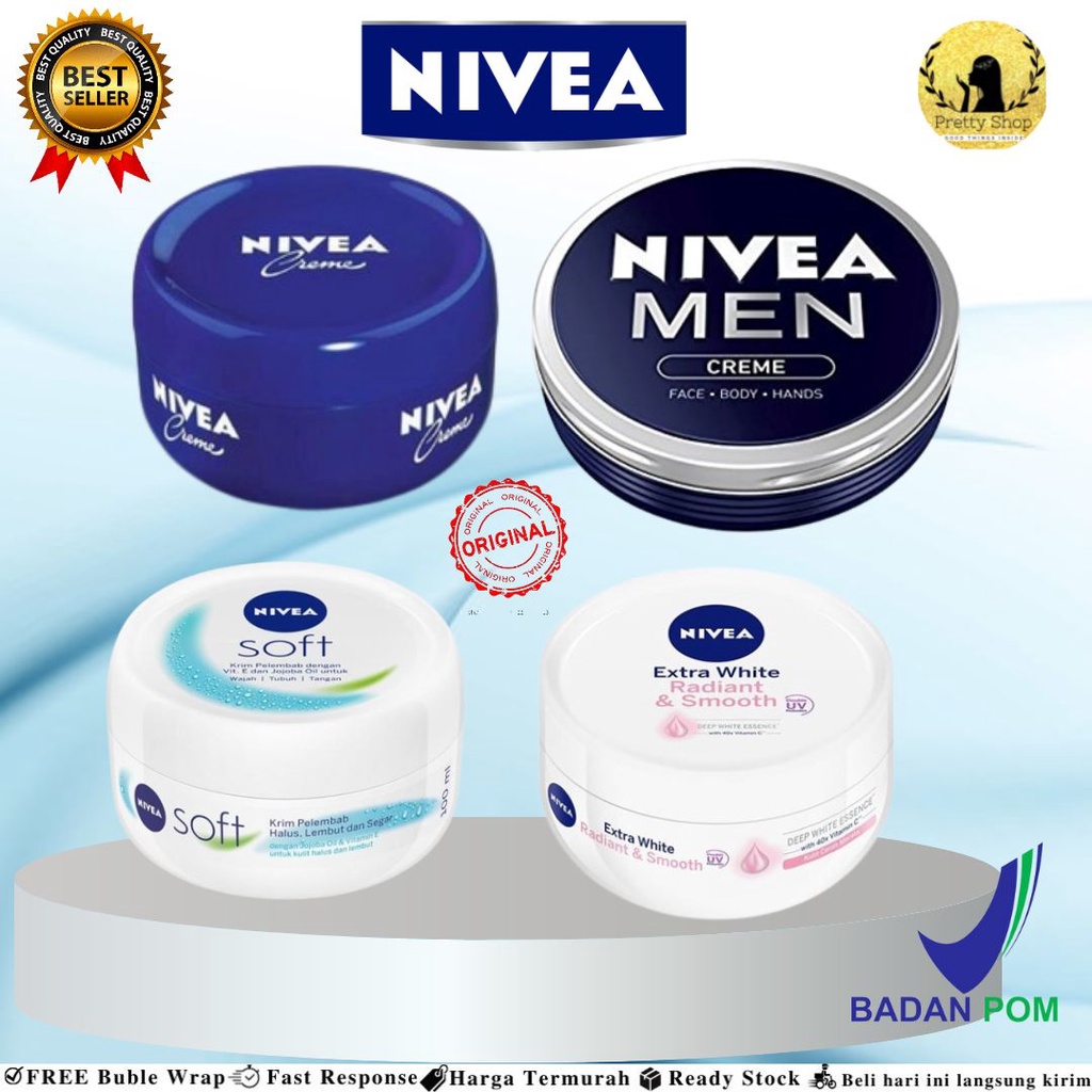 NIVEA Creme Cream Soft Jar 50 ml - Pelembab Wajah ALL VARIANT