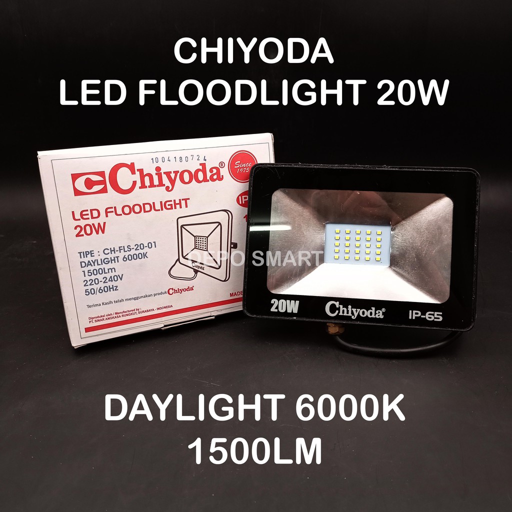 LAMPU LED CHIYODA FLOODLIGHT 20W 1500LM 6000K DAYLIGHT - LAMPU SOROT LED CHIYODA 20W PUTIH MURAH HEM