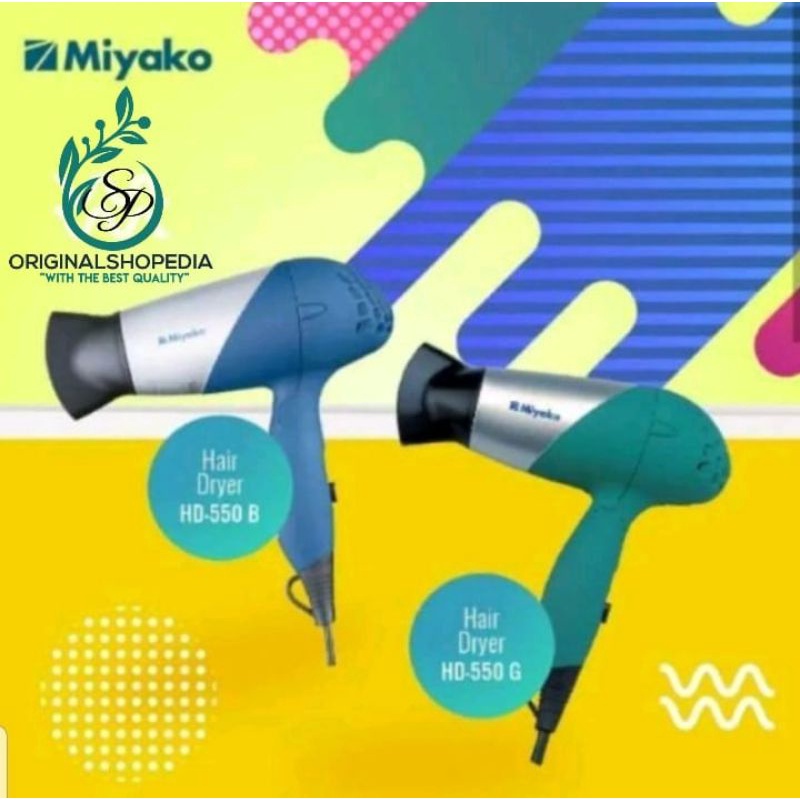 MIYAKO HAIR DRYER LIPAT HD-550 PENGERING RAMBUT MIYAKO HAIRDRYER 400 WATT SNI