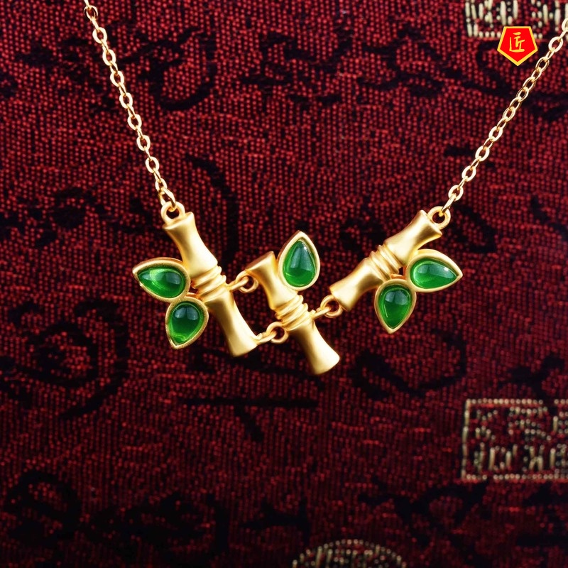 [Ready Stock]Hetian Jade Necklace Green Antique Ring