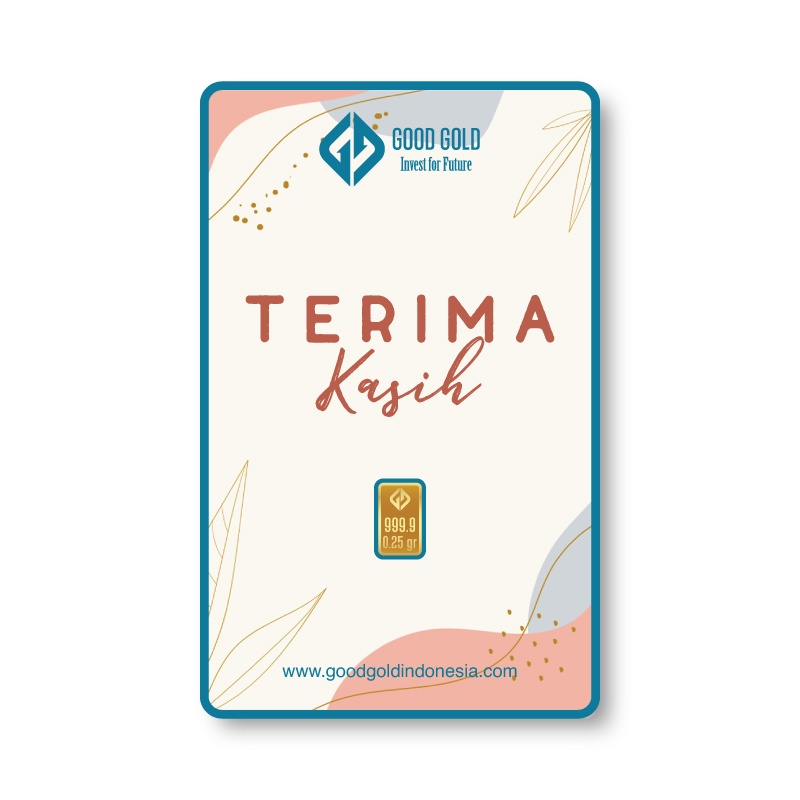 Good Gold Emas Batangan 0,25gr Logam Mulia 0,25 gram LM Fine Gold 0.25gr Emas Murni Emas 24K untuk Gift / Hadiah-Terima Kasih