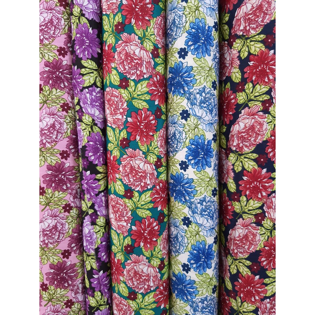 Kain Katun Jepang Motif Bunga Besar