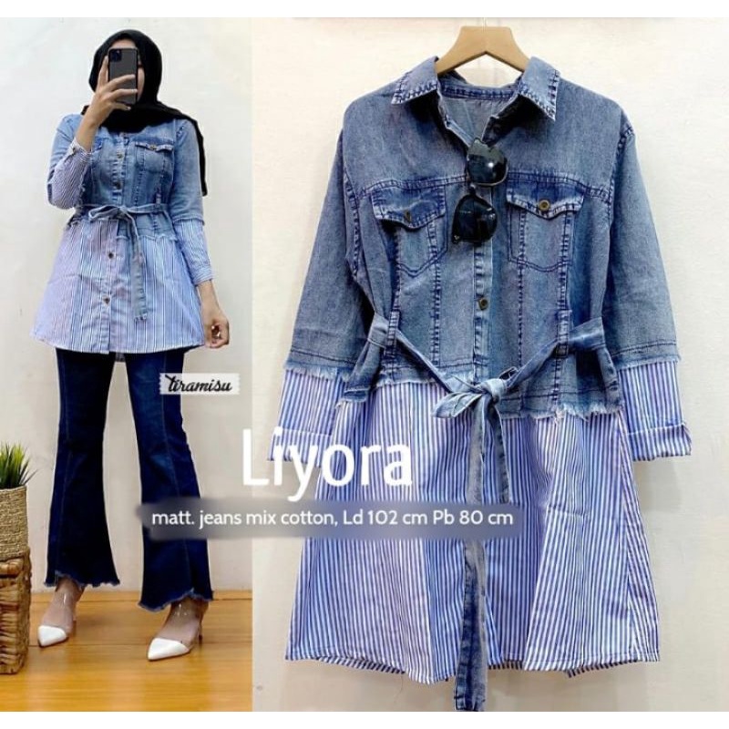 LIYORA JEANS TUNIK KOMBINASI