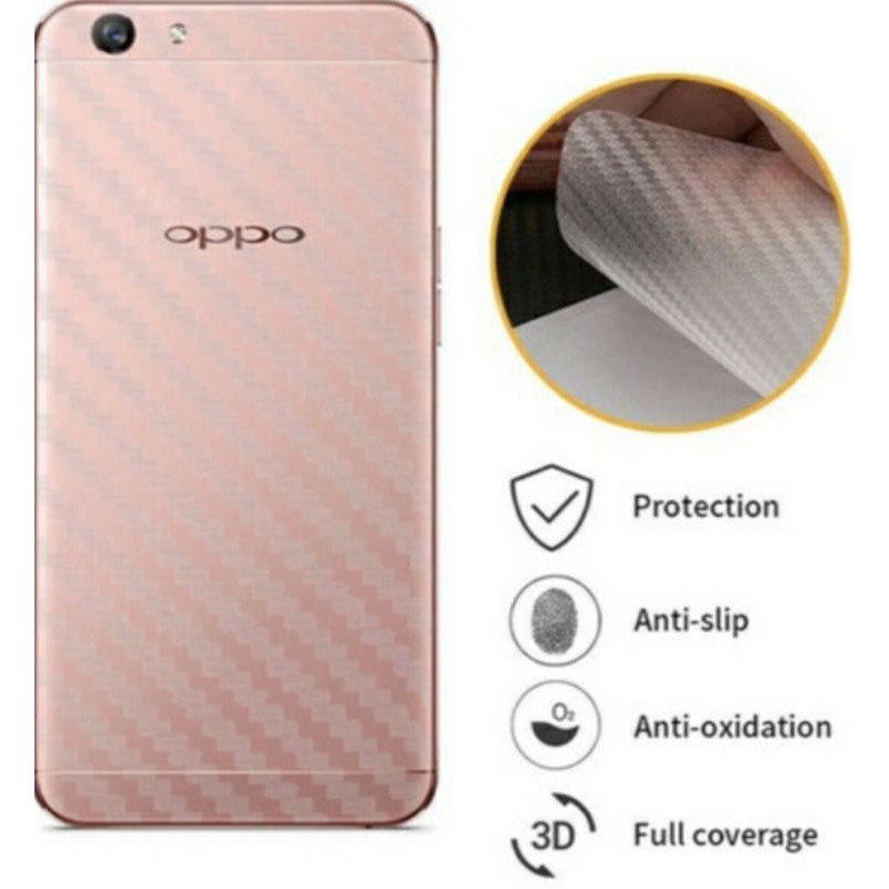 skin Graskin Steker Carbon Oppo f1s A59 Anti Jamur Belakang Transparan