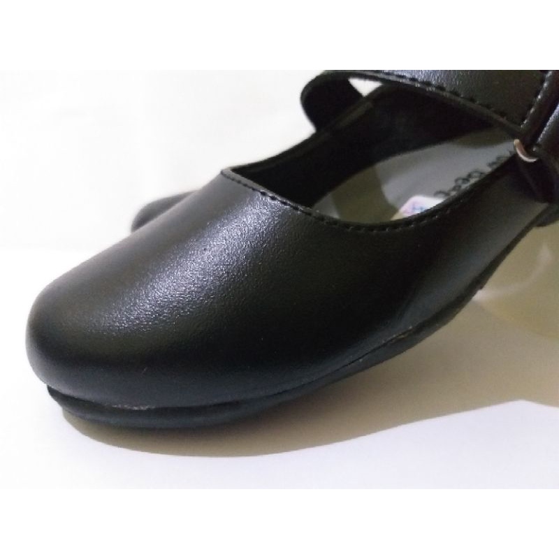 Sepatu Wanita Flat Pantofel Hitam Polos Fullblack Perempuan Kerja Traning Kuliah Paskibra Formal