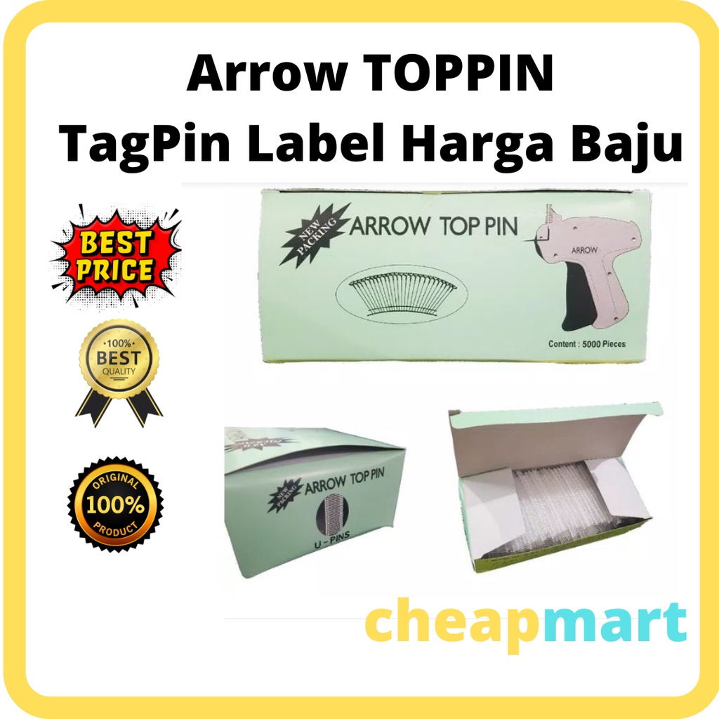 

GROSIR [ARROW/KOBE ] ISI TAG PIN / REFILL TAG GUN / LABEL BAJU 5000 PCS ISI TEMBAKAN LABEL