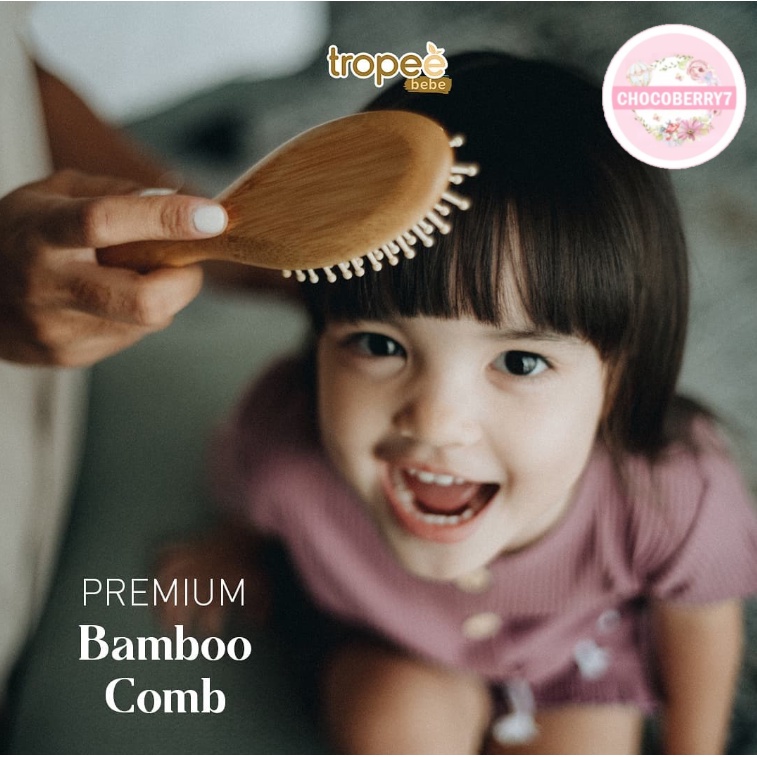 Tropee Bebe Bamboo Premium Hair Brush / Hair Comb Sisir Rambut Anak Bamboo