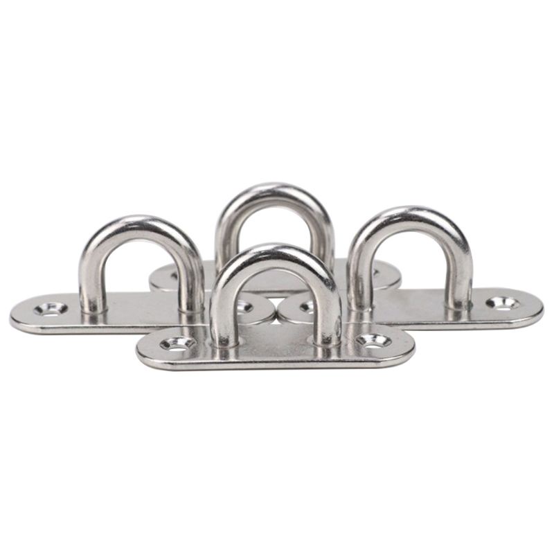 Sun 6Pcs Buckle Eye Plate Bahan Stainless Steel Ukuran 5mm Untuk Perahu Yacht