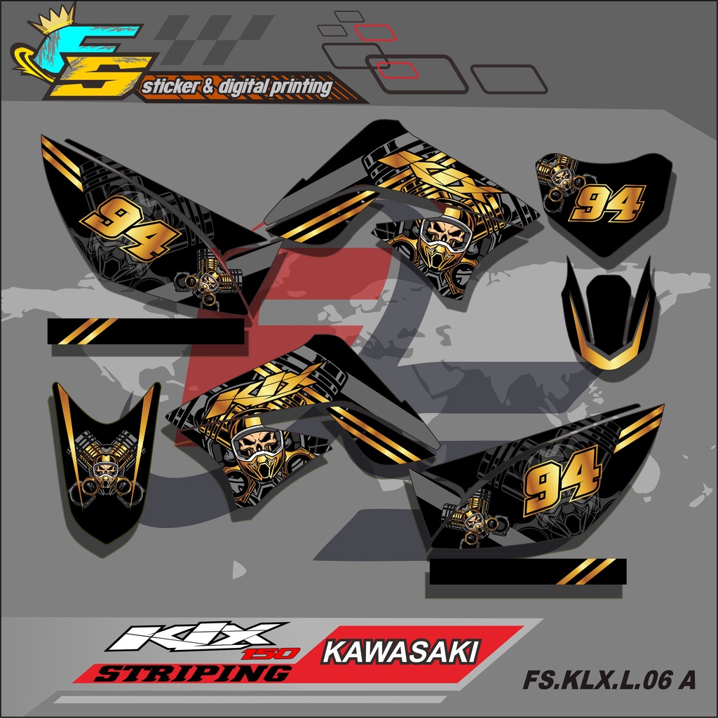 KLX STICKER STRIPING KLX 150 LAMA, S - STIKER MOTOR KLX 150 LAMA, S LIST VARIASI TYPE 06
